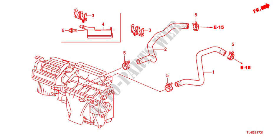 TUBO FLEXIVEL LAVA(2.0L)(D.) para Honda ACCORD TOURER 2.0 ES-GT 5 portas automática de 5 velocidades 2012