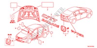 EMBLEMAS/ETIQUETAS CUIDADO para Honda CITY LX-A 4 portas automática de 5 velocidades 2011