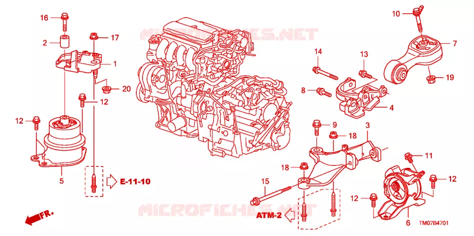 APOIO MOTOR(AT) Honda  BALLADE 2011 VTI L automática de 5 velocidades 