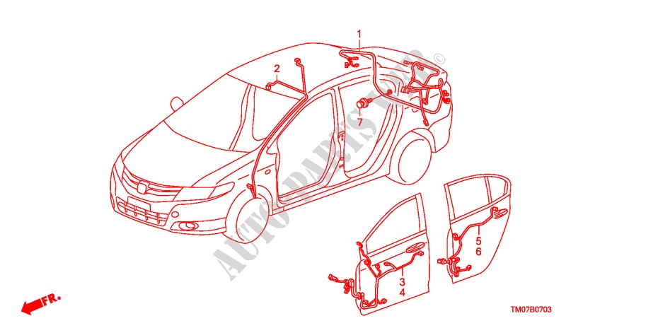 CABLAGEM(4)(LH) para Honda CITY 1.4LS 4 portas automática de 5 velocidades 2009