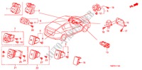 INTERRUPTOR(LH) para Honda INSIGHT COMFORT 5 portas totalmente automática CVT 2011