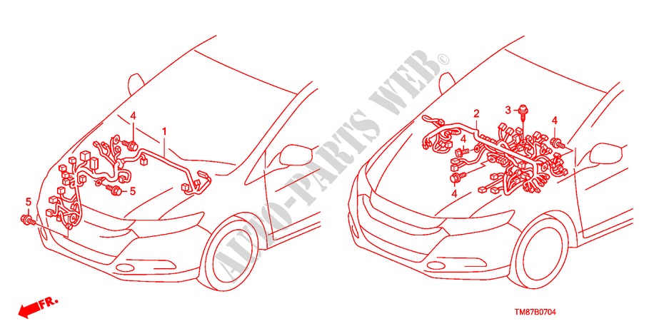 CABLAGEM(LH)(3) para Honda INSIGHT S 5 portas totalmente automática CVT 2011