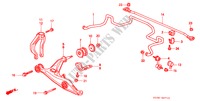 ESTABILIZADOR FRENTE/ BRACO INFERIOR FRENTE para Honda CIVIC VTI 3 portas 5 velocidades manuais 1999