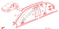 MOLDURA para Honda CIVIC LXI 4 portas automática de 4 velocidades 2000