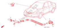 AR CONDICIONADO (SENSOR) para Honda CIVIC EXI 4 portas automática de 4 velocidades 2001