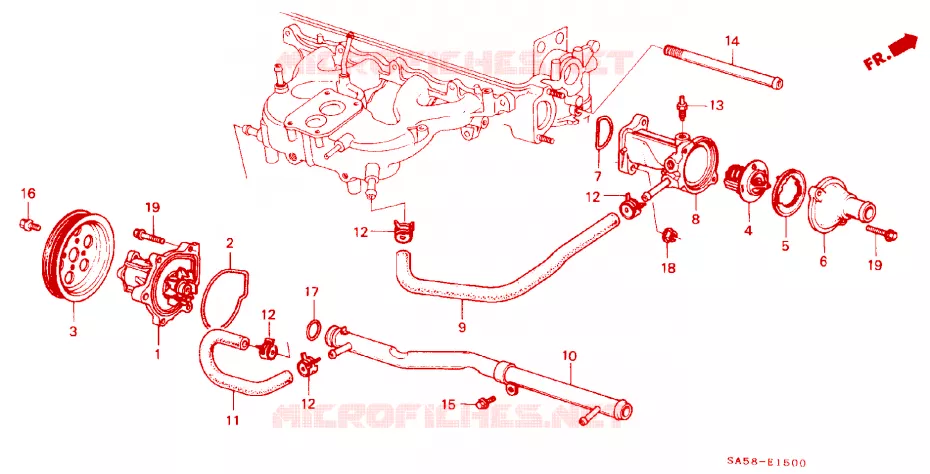 BOMBA AGUA/TERMOSTATO Honda  ACCORD 1985 EX automática de 4 velocidades 