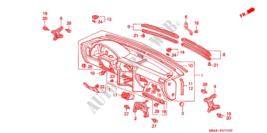 PAINEL INSTRUMENTOS(1) para Honda ACCORD LX 4 portas 5 velocidades manuais 1992