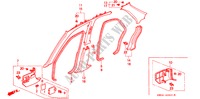 GUARNICAO PILAR(D.) para Honda ACURA 3.2TL 3.2TL 4 portas automática de 4 velocidades 1996