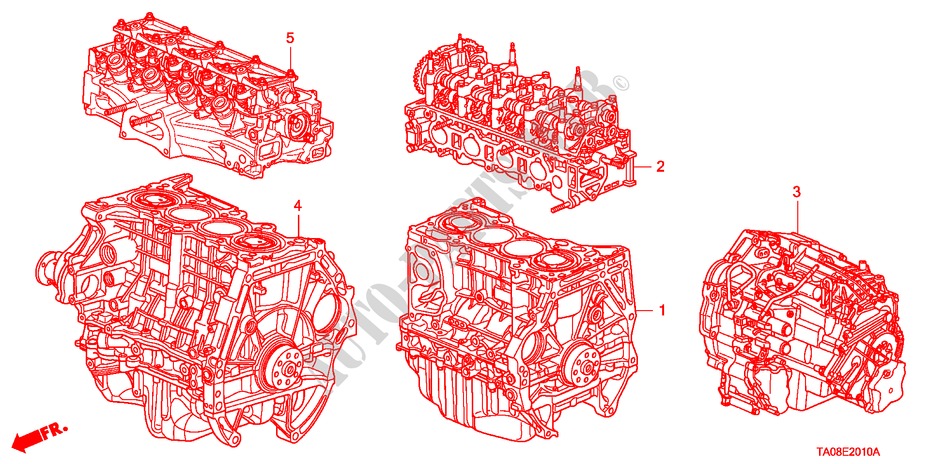 CONJ. MOTOR/CONJ. CAIXA VELOCIDADES(L4) para Honda ACCORD 2.4 4 portas automática de 5 velocidades 2009