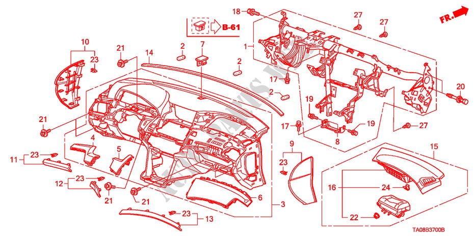 PAINEL INSTRUMENTOS(LH) para Honda ACCORD 2.4 4 portas automática de 5 velocidades 2009