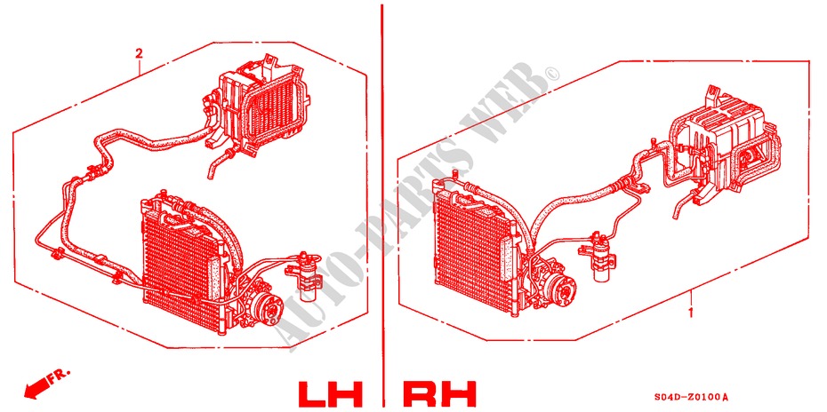 AR CONDICIONADO(KIT) para Honda CIVIC LXI 4 portas automática de 4 velocidades 1998
