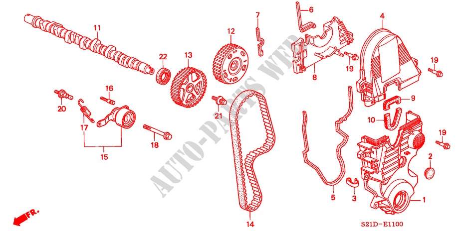 ARVORE CAMES/CORREIA DISTRIBUICAO(1) para Honda CIVIC LEI 4 portas automática de 4 velocidades 2000