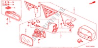 RETROVISOR(SEPARACAO) (CONTROLE REMOTO ELETRICO) para Honda CIVIC 1.6LS 4 portas 5 velocidades manuais 2001