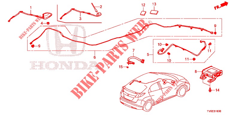 ANTENA/ALTIFALANTE (LH) para Honda CIVIC 1.4 EXECUTIVE TUNER LESS 5 portas 6 velocidades manuais 2014