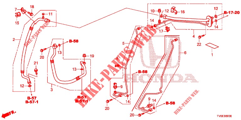 AR CONDICIONADO (FLEXIBLES/TUYAUX) (LH) para Honda CIVIC 1.4 EXECUTIVE TUNER LESS 5 portas 6 velocidades manuais 2014