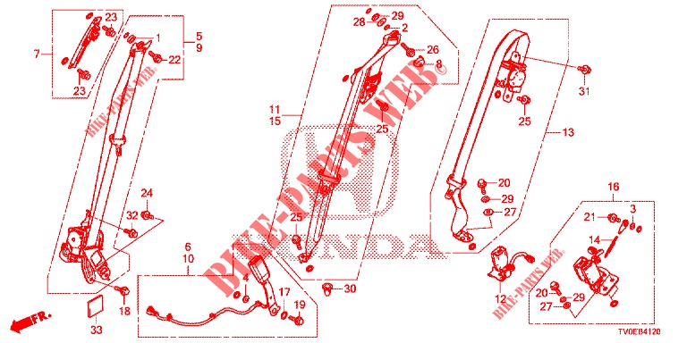 BANCO FRENTE/CINTOS SEGURANCA  para Honda CIVIC 1.4 EXECUTIVE TUNER LESS 5 portas 6 velocidades manuais 2014