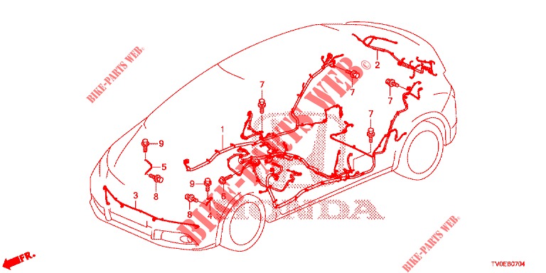 CABLAGEM (3) (LH) para Honda CIVIC 1.4 EXECUTIVE TUNER LESS 5 portas 6 velocidades manuais 2014