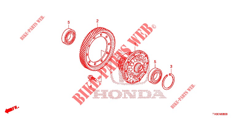 CARRETO DIFERENCIAL  para Honda CIVIC 1.4 EXECUTIVE TUNER LESS 5 portas 6 velocidades manuais 2014
