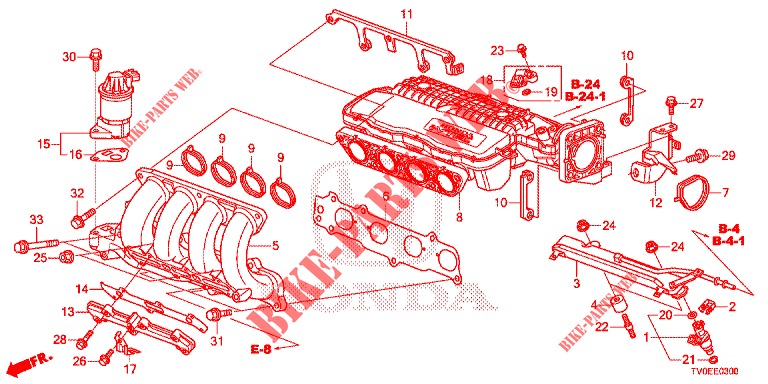 COLECTOR ADMISSAO (1.4L) para Honda CIVIC 1.4 EXECUTIVE TUNER LESS 5 portas 6 velocidades manuais 2014