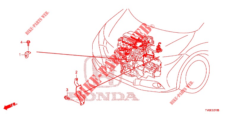 ESTEIO DO ARNES DO MOTOR (1.4L) para Honda CIVIC 1.4 EXECUTIVE TUNER LESS 5 portas 6 velocidades manuais 2014