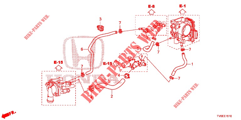TUBO FLEXIVEL LAVA/CONDUTA (1.4L) para Honda CIVIC 1.4 EXECUTIVE TUNER LESS 5 portas 6 velocidades manuais 2014