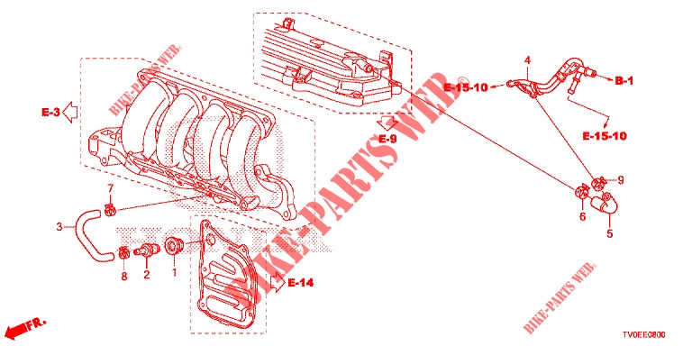 TUBO METALICO RESPIRACAO (1.4L) para Honda CIVIC 1.4 EXECUTIVE TUNER LESS 5 portas 6 velocidades manuais 2014