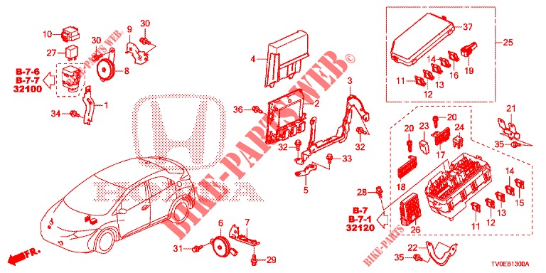 UNIDADE CONTROLO (COMPARTIMENT MOTEUR) (1) para Honda CIVIC 1.4 EXECUTIVE TUNER LESS 5 portas 6 velocidades manuais 2014