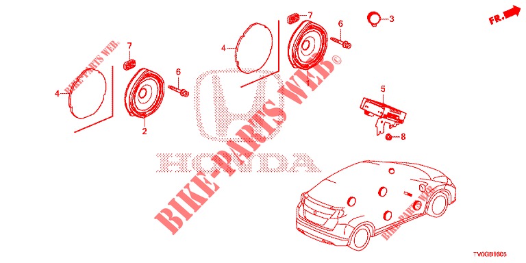 ANTENA/ALTIFALANTE  para Honda CIVIC DIESEL 1.6 EXECUTIVE 5 portas 6 velocidades manuais 2015