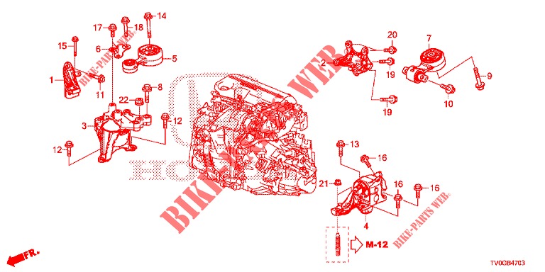 APOIOS MOTOR (DIESEL) para Honda CIVIC DIESEL 1.6 EXECUTIVE 5 portas 6 velocidades manuais 2015