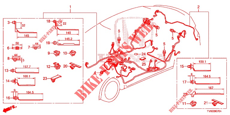 CABLAGEM (3) (LH) para Honda CIVIC DIESEL 1.6 EXECUTIVE 5 portas 6 velocidades manuais 2015