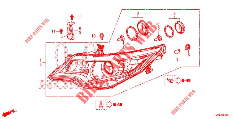 FAROL  para Honda CIVIC DIESEL 1.6 EXECUTIVE 5 portas 6 velocidades manuais 2015