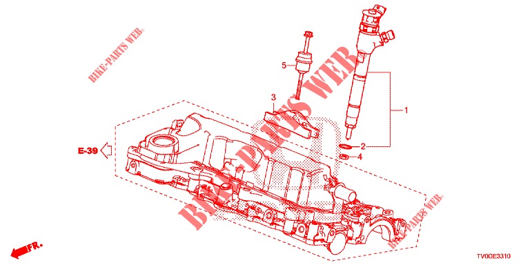 INJECTOR COMBUSTIVEL (DIESEL) para Honda CIVIC DIESEL 1.6 EXECUTIVE 5 portas 6 velocidades manuais 2015