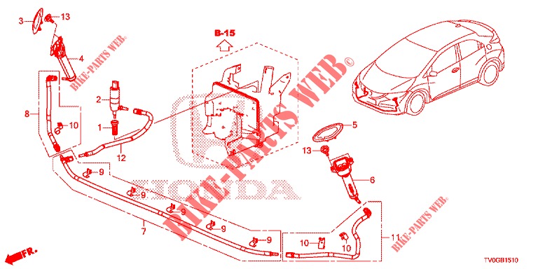 LAVA FAROL(S)  para Honda CIVIC DIESEL 1.6 EXECUTIVE 5 portas 6 velocidades manuais 2015