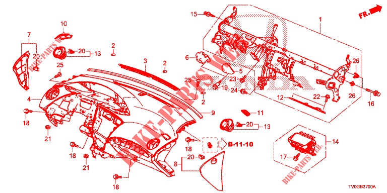 SUPERIOR PAINEL INSTR (LH) para Honda CIVIC DIESEL 1.6 EXECUTIVE 5 portas 6 velocidades manuais 2015