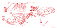 EMBLEMAS/ETIQUETAS CUIDADO  para Honda CIVIC DIESEL 1.6 EXECUTIVE 5 portas 6 velocidades manuais 2013