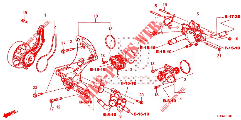 BOMBA AGUA/TERMOSTATO (1,0 L) para Honda CIVIC  1.0 COMFORT 5 portas 6 velocidades manuais 2017