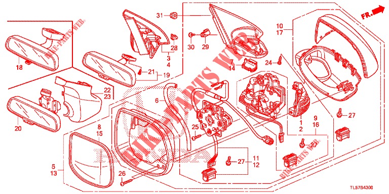 RETROVISOR/PALA SOL  para Honda ACCORD TOURER 2.0 ELEGANCE 5 portas 6 velocidades manuais 2015