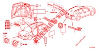 EMBLEMAS/ETIQUETAS CUIDADO  para Honda ACCORD TOURER 2.0 EXECUTIVE 5 portas 6 velocidades manuais 2014