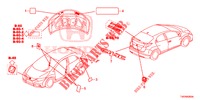 EMBLEMAS/ETIQUETAS CUIDADO  para Honda CIVIC 1.8 EXECUTIVE 5 portas 6 velocidades manuais 2012