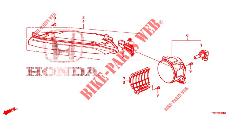 LUZES DE NEVOEIRO / LUZES DE CONDUÇÃO DE DIA para Honda CIVIC 1.8 EXECUTIVE 5 portas 6 velocidades manuais 2012