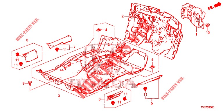 TAPETE PISO/ISOLADOR  para Honda CIVIC 1.8 EXECUTIVE 5 portas automática de 5 velocidades 2012
