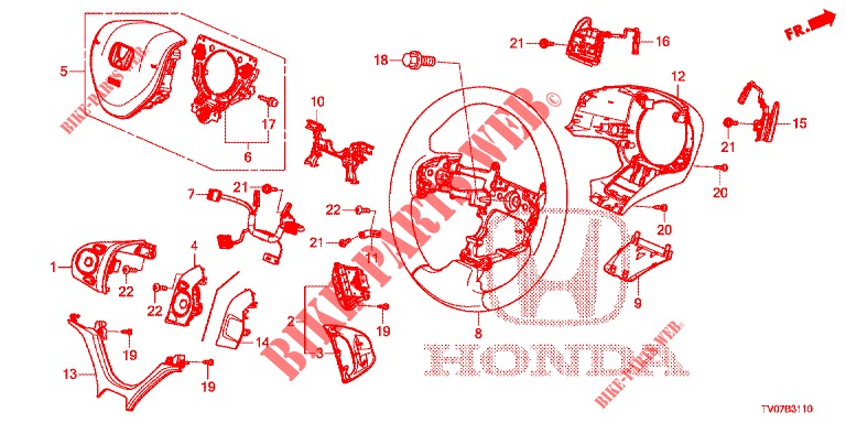 VOLANTE (SRS) para Honda CIVIC 1.8 S 5 portas automática de 5 velocidades 2012