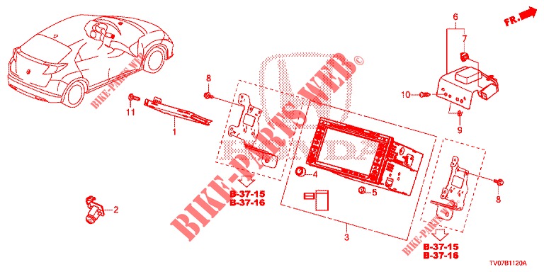 CABO LIGACAO SIST. NAVEGACAO (KIT)  para Honda CIVIC DIESEL 2.2 EXCLUSIVE 5 portas 6 velocidades manuais 2012