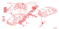EMBLEMAS/ETIQUETAS CUIDADO  para Honda CIVIC DIESEL 2.2 S 5 portas 6 velocidades manuais 2012