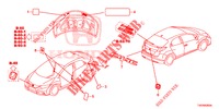 EMBLEMAS/ETIQUETAS CUIDADO  para Honda CIVIC DIESEL 2.2 EXECUTIVE 5 portas 6 velocidades manuais 2012