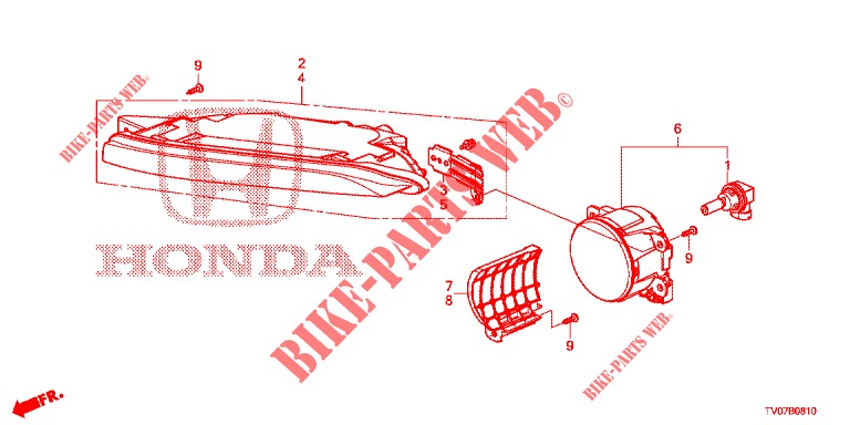 LUZES DE NEVOEIRO / LUZES DE CONDUÇÃO DE DIA para Honda CIVIC 1.4 S 5 portas 6 velocidades manuais 2013