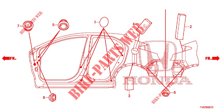 OLHAL (LATERAL) para Honda CIVIC 1.8 LIFESTYLE 5 portas automática de 5 velocidades 2013
