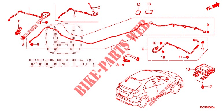 ANTENA/ALTIFALANTE (LH) para Honda CIVIC 1.8 S 5 portas 6 velocidades manuais 2013