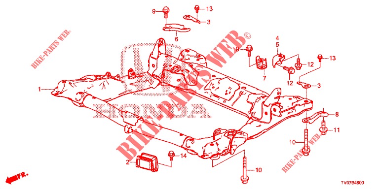 ESTRUTURA SECUNDARIA DIANTEIRA  para Honda CIVIC 1.8 S 5 portas automática de 5 velocidades 2013