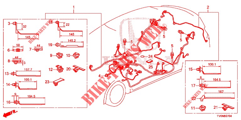 CABLAGEM (3) (LH) para Honda CIVIC 1.8 LIFESTYLE 5 portas automática de 5 velocidades 2016
